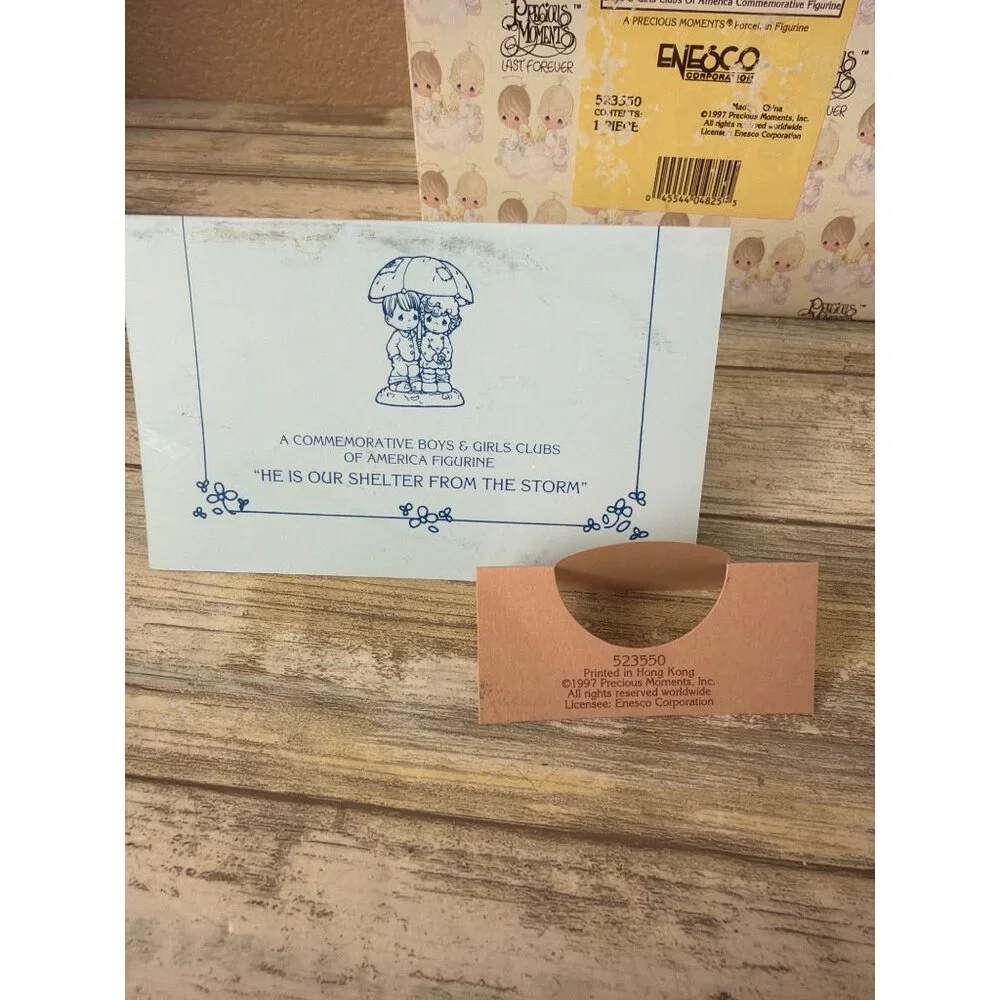 Precious Moments 1997 "He Is Our Shelter From the Storm" #523550 Enesco NIB - Picture 5 of 15